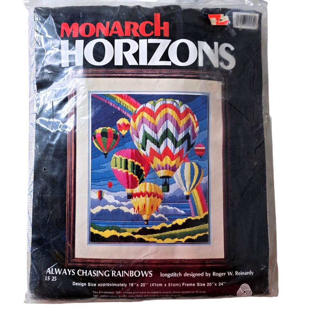 Monarch Horizons Always Chasing Rainbows Longstitch Needlepoint Kit LS25 Hot Air